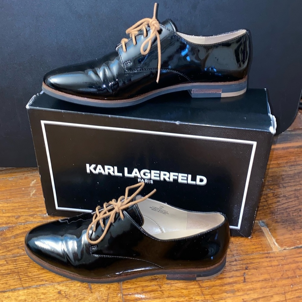 Karl Lagerfeld Patent Leather Oxford Shoes